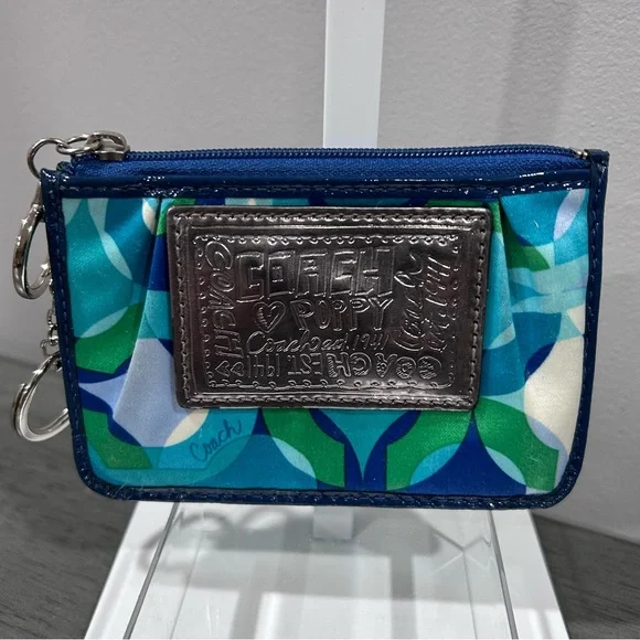 Vibrant Coach Poppy Wristlet card/key wallet - Picture 2 of 9